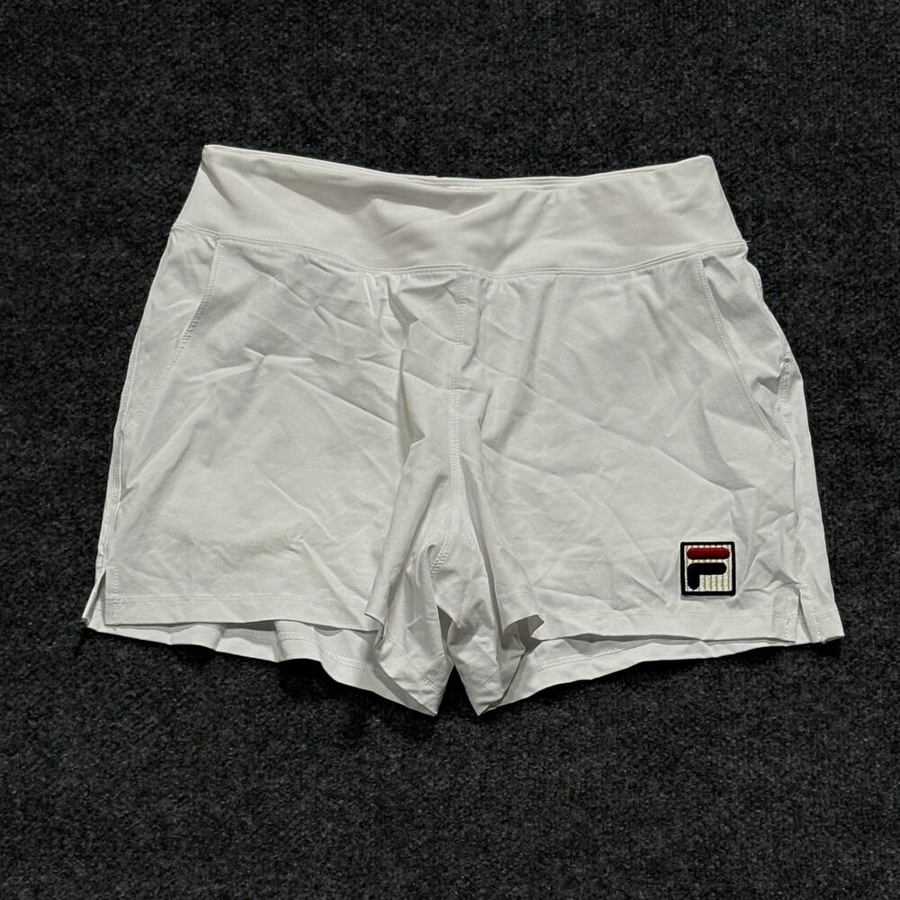 Fila Skort Womens Small White Tennis Athletic Stretch Shorts Pocket Classic Logo